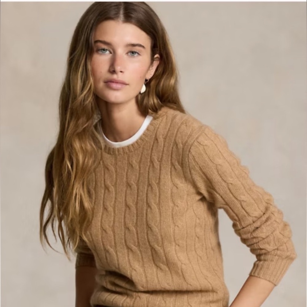 Ralph Lauren cable knit cashmere sweater Sz S